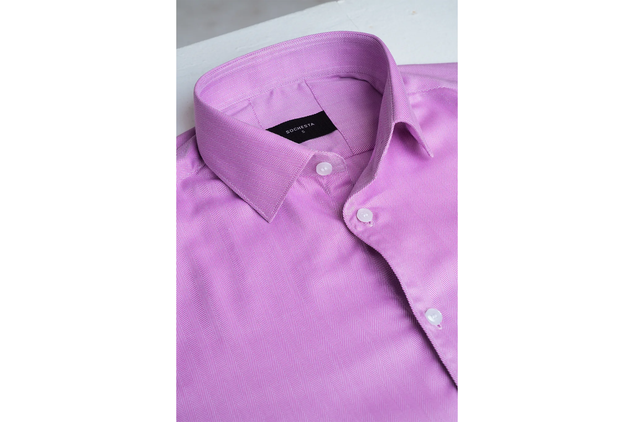 Purple Royal Herringbone Wrinkle Resistant Business Casual Shirt(FS060) - Image 6