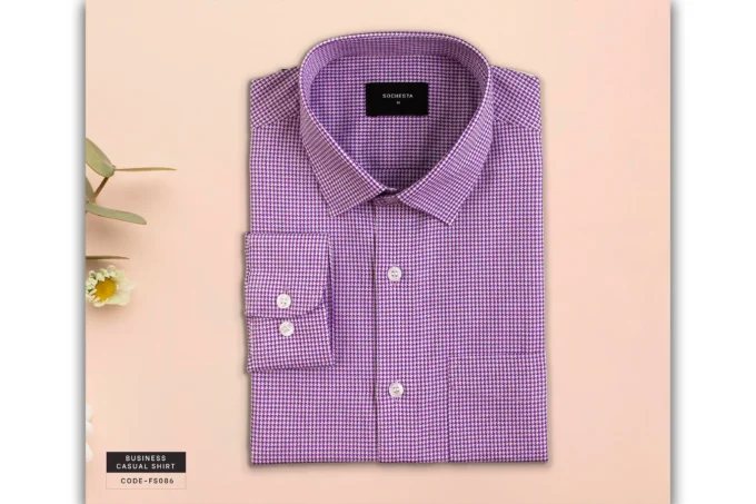 Purple Houndstooth Shirt(FS086) - Image 6