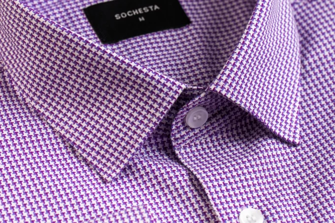 Purple Houndstooth Shirt(FS086)