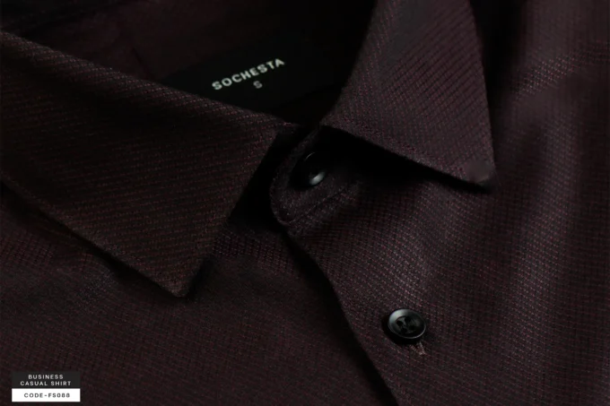 Deep Purple Brown Dobby Shirt(FS088)