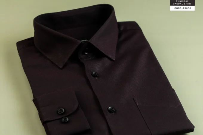 Deep Purple Brown Dobby Shirt(FS088) - Image 2