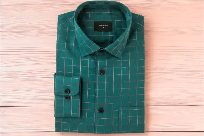 Sea Green Royale Dobby Check Shirt(FS095) - Image 2
