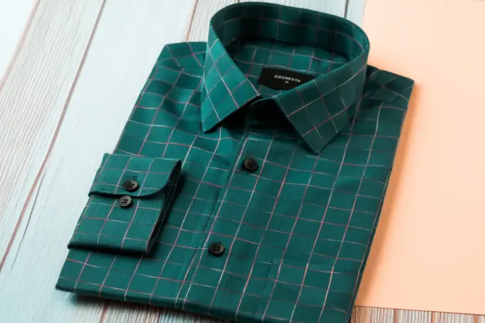 Sea Green Royale Dobby Check Shirt(FS095) - Image 4