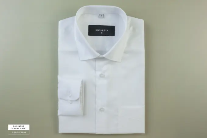 Mini Lattice – White Dobby Cotton Shirt(FS112) - Image 3