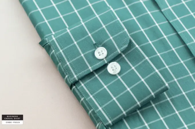 Urban Light Teal Green Windowpane Soft Check Shirt(FS115) - Image 3