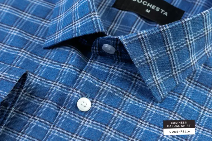 Denim Dusk Blue Melange Cotton Shirt(FS116)