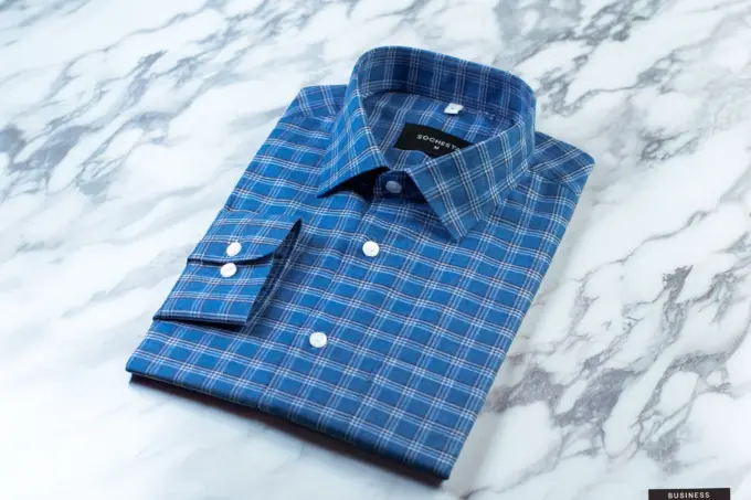 Denim Dusk Blue Melange Cotton Shirt(FS116) - Image 6