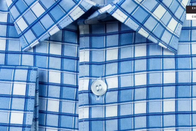 Cerulean Blue Squares Check Dobby Executive Shirt(FS117) - Image 7
