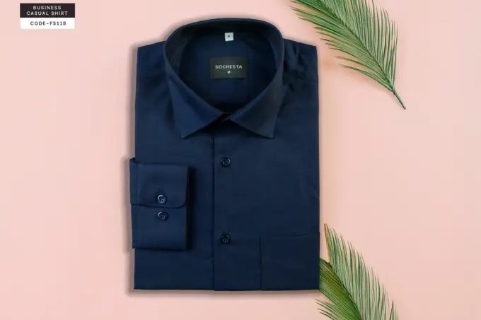 Royal Twill Navy Blue Executive Shirt(FS118) - Image 2