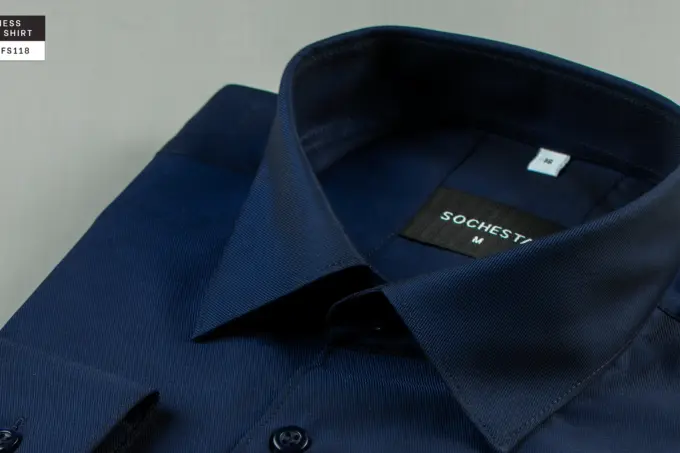 Royal Twill Navy Blue Executive Shirt(FS118) - Image 3