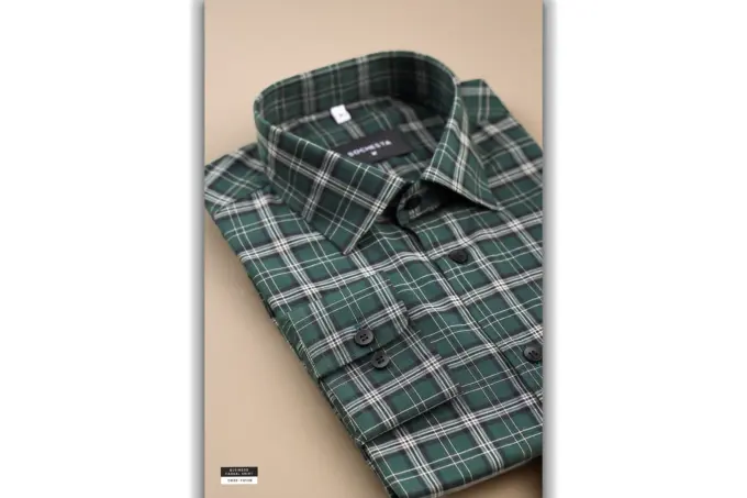 Greenstone Plaid Check Business Casual Shirt(FS120) - Image 6