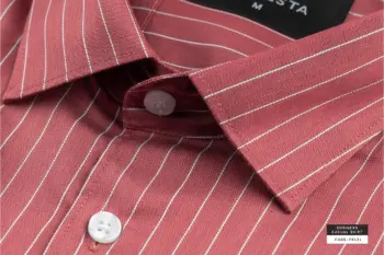 Rosewood Dusty Red Stripe Shirt Business Casual Shirt(FS121) - XS or Size 15
