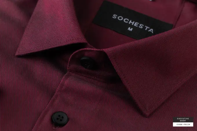 Royal Twill Scarlet Maroon Wrinkle Resistant Executive Shirt(FS124)