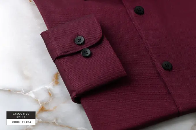Royal Twill Scarlet Maroon Wrinkle Resistant Executive Shirt(FS124) - Image 5