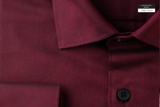Royal Twill Scarlet Maroon Wrinkle Resistant Executive Shirt(FS124) - Image 3