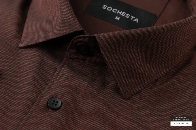 Chestnut Brown Business Casual Shirt(FS125)