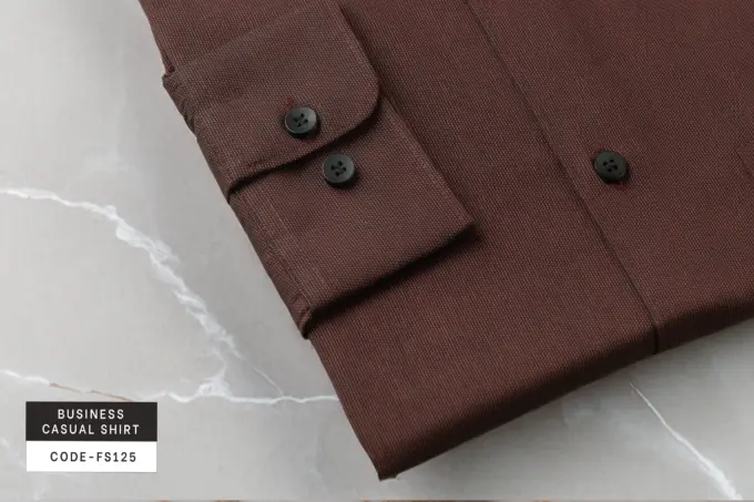 Chestnut Brown Business Casual Shirt(FS125) - Image 4