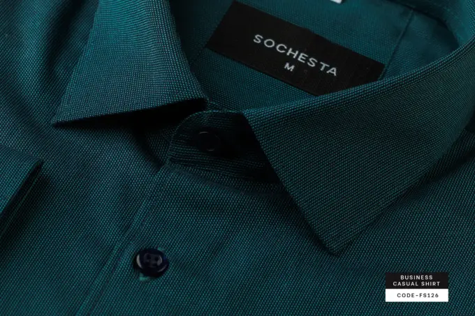 Teal Green Business Casual Shirt(FS126)