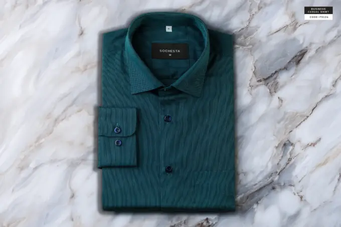 Teal Green Business Casual Shirt(FS126) - Image 2