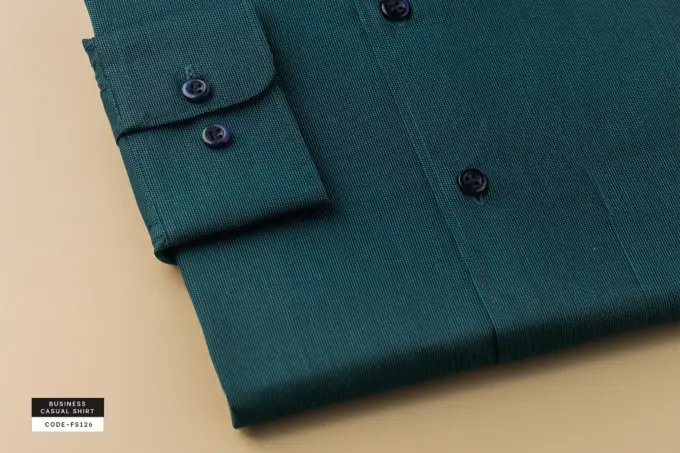 Teal Green Business Casual Shirt(FS126) - Image 4