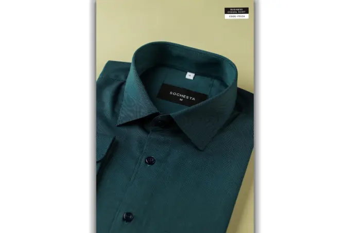 Teal Green Business Casual Shirt(FS126) - Image 7