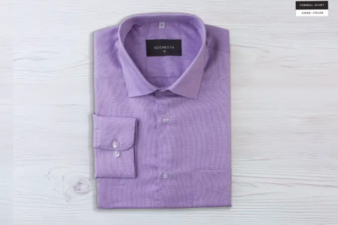 Light Lavender Microfloral Formal Shirt(FS128) - Image 2