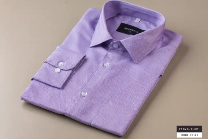 Light Lavender Microfloral Formal Shirt(FS128) - Image 5