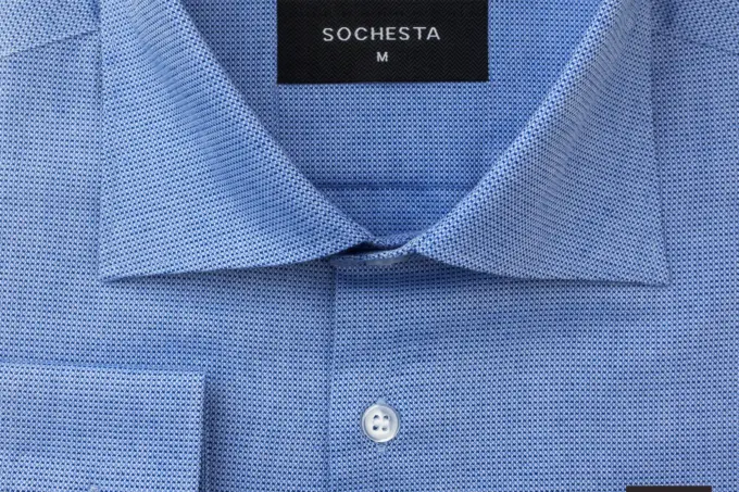 Classic Blue President Collar Formal Shirt(FS130) - Image 4