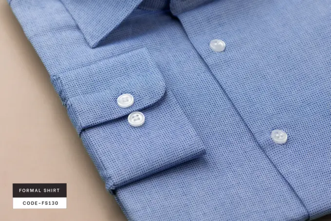 Classic Blue President Collar Formal Shirt(FS130) - Image 5
