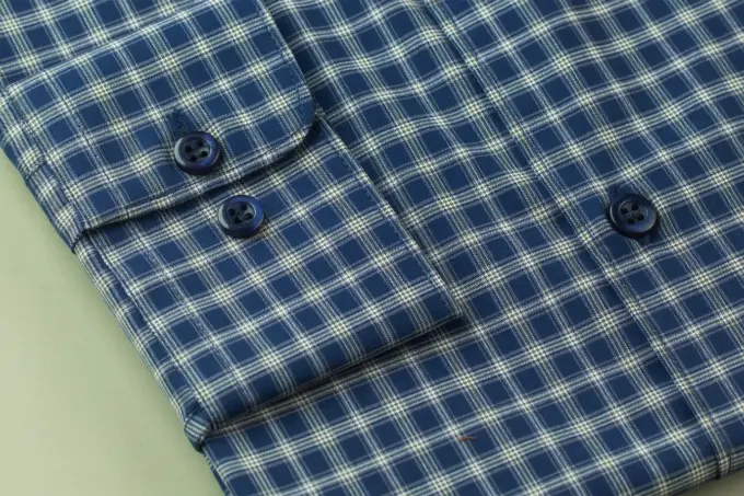 Navy Tartan Beige Check Cotton Shirt(FS134) - Image 3