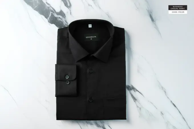 Jet Black Royal Twill Wrinkle Resistant Shirt(FS135) - Image 2