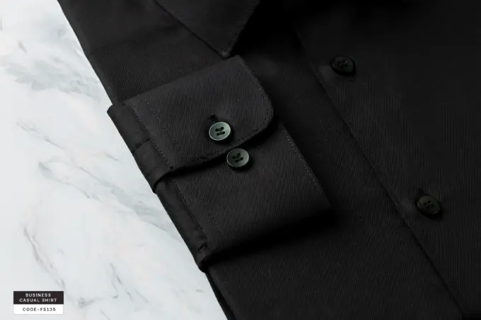 Jet Black Royal Twill Wrinkle Resistant Shirt(FS135) - Image 4