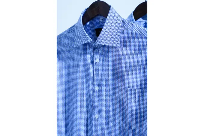 Slate Blue Grid Check Soft Cotton Shirt(FS140) - Image 2