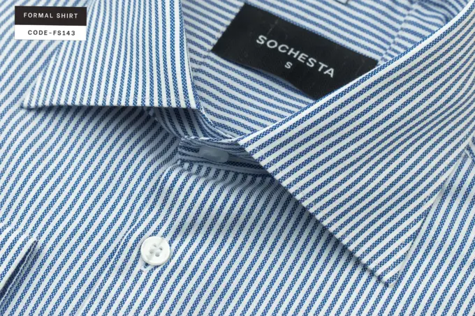 Blue Pinstripe Oxford Soft Cotton Shirt(FS143)