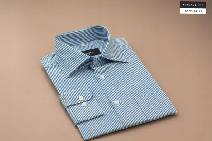 Blue Pinstripe Oxford Soft Cotton Shirt(FS143) - Image 6