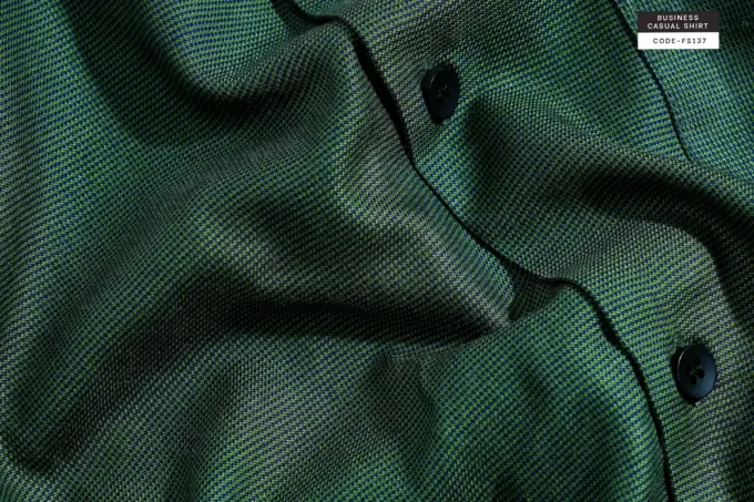 Kaelton – Emerald Green Cotton Shirt(FS137) - Image 5