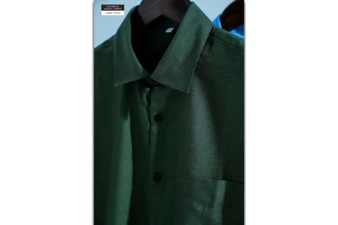 Kaelton – Emerald Green Cotton Shirt(FS137) - Image 3