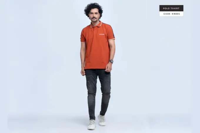 Rusty Orange Polo Tshirt(KN001) - Image 2
