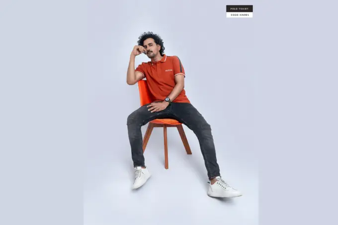 Rusty Orange Polo Tshirt(KN001) - Image 3