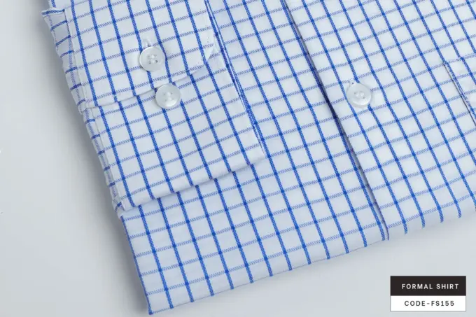 Formal Flair Powder White and Blue Shirt(FS155) - Image 4