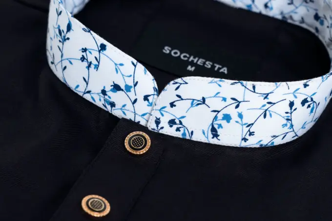 Ocean Vine Jet Black Jumeriah Panjabi(PN065)