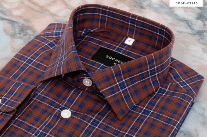 Cinnamon Autumn Plaid Check Shirt (FS146) - Image 3
