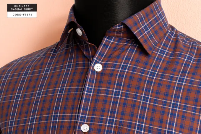 Cinnamon Autumn Plaid Check Shirt (FS146) - Image 4