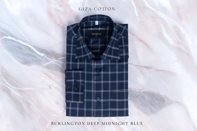 Burlington Deep Midnight Blue Giza Cotton Shirt(FS149) - Image 2