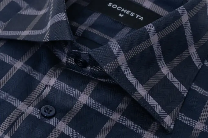 Burlington Deep Midnight Blue Giza Cotton Shirt(FS149)