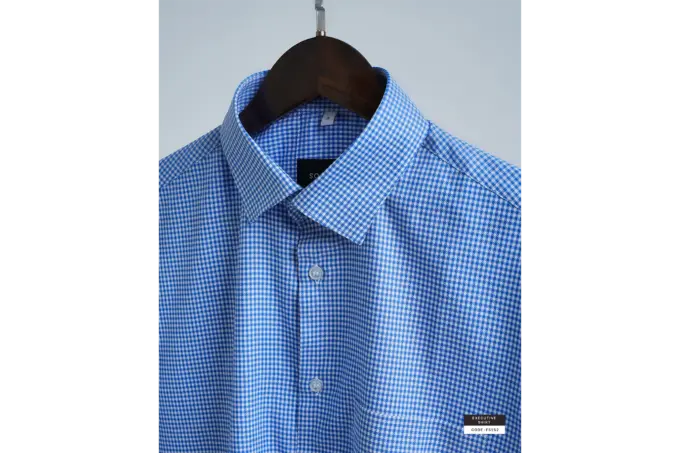 Classic Bluestone Houndstooth Shirt(FS152) - Image 7