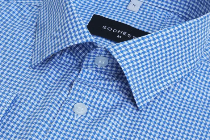 Classic Bluestone Houndstooth Shirt(FS152) - Image 9