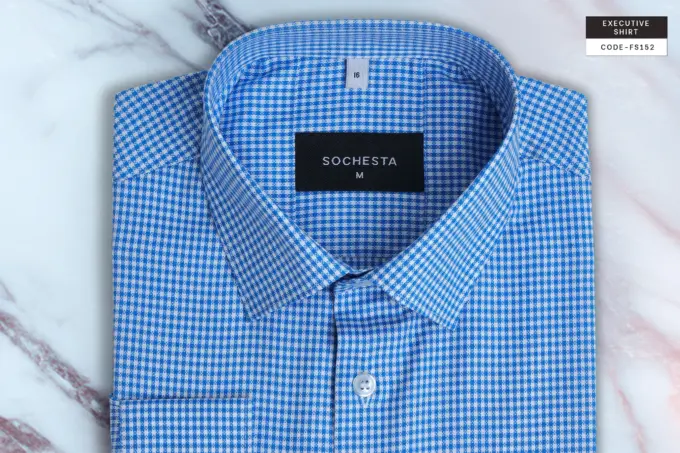 Classic Bluestone Houndstooth Shirt(FS152) - Image 10