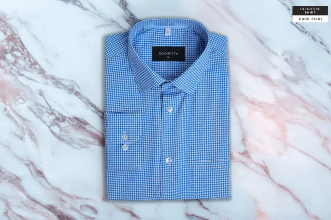 Classic Bluestone Houndstooth Shirt(FS152) - Image 2