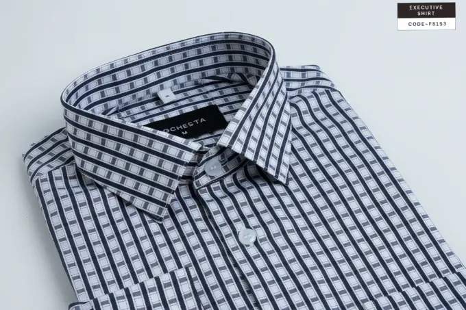 Light Charcoal Grey Lattice Shirt(FS153) - Image 5